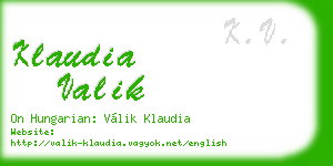 klaudia valik business card